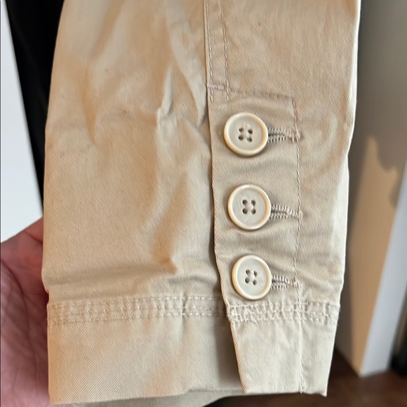 Cream Tan Tailored Blazer with Notched Lapel - Picture 4 of 6